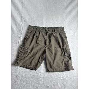 VTG Ocean Pacific OP Green Shorts Men's Waist 35" x‎ 9" Inseam Broken Zipper *